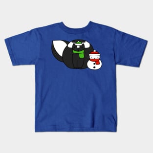 Skunk and Snowman Kids T-Shirt